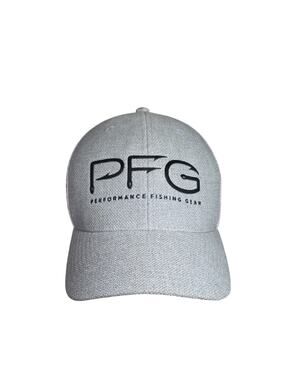 PFG Performance Fishing Gear Gray and White Hat Adjustable Strap